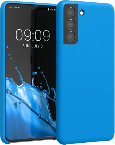 Vista 197 de kwmobile Funda compatible con Samsung Galaxy S9 - Funda de silicona TPU con acabado suave - Blue Reef