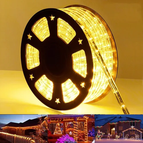 Vista 17 de Serie de luces LED de 50 pies con 360 luces LED, tubo flexible conectable con 8 modos, iluminación LED a prueba de agua para interiores