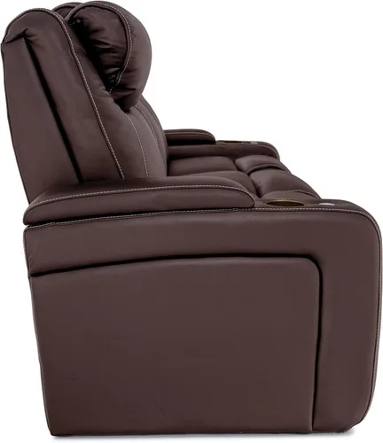 Vista 7 de Seatcraft Concerto Home Theater - Sofá marrón con mesa plegable