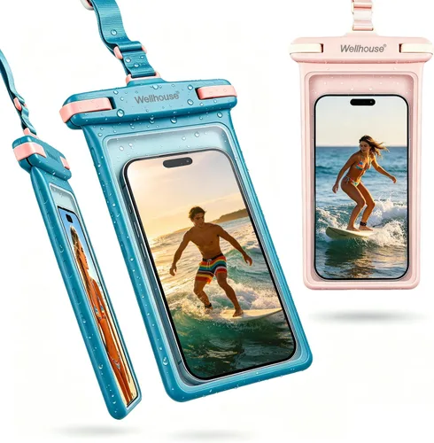 Vista 7 de wellhouse Funda impermeable para teléfono, estuche impermeable para iPhone 16 15 14 13 12 Pro Max XS Samsung, bolsa seca para celular IPX8 3D