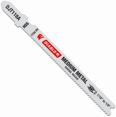 Vista 4 de Diablo DJT118A5 - Hojas de sierra de calar de acero de alta velocidad para metal mediano, vástago en T, longitud de 3-5/8 pulgadas, diseño