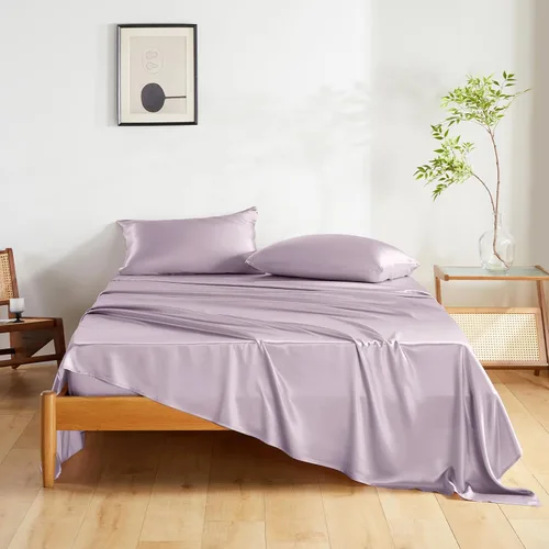 Vista 14 de Juego de sábanas de seda THXSILK 3 piezas, juego de sábanas tamaño Twin XL, sábanas frescas y transpirables con 1 sábana encimera, 1 sábana bajera