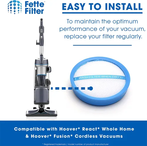 Vista 5 de Fette Filter - Filtro de vacío compatible con aspiradoras Hoover seleccionadas. Comparar con la pieza # 440010894 - Paquete de 2