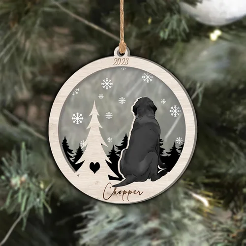Vista 244 de Nazenti Adorno de Navidad conmemorativo personalizado, regalo personalizado de recuerdo de perro, condolencias por pérdida de mascotas, sabueso