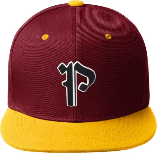 Vista 1247 de Daxton Gorra clásica con visera de billete plano con letras del alfabeto inglés antiguo de la A a la Z