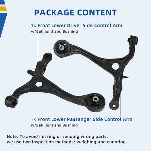 Vista 5 de DWVO Kit de 4 brazos de control inferiores delanteros con ensamblaje de rótula compatible con Acura TSX Sedan 4D Navigation 2003-2007 Accord