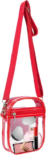 Vista 13 de Bolsa transparente aprobada para estadios, bolsa cruzada transparente con bolsillo frontal para conciertos, eventos deportivos, festivales