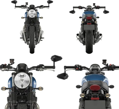 Vista 8 de LKV Espejos de extremo de barra de motocicleta de 7/8 pulgadas de 0.866 in – Espejos retrovisores laterales de motocicleta anti-azul 360 grados CNC