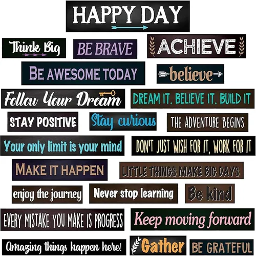 Vista 8 de gisgfim 23 pancartas inspiradoras para tablón de anuncios, carteles motivacionales para aula, cita laminada, afirmación positiva, carteles