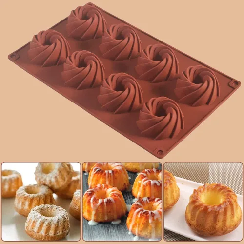 Vista 6 de ionEgg Molde de vórtice de silicona para hacer chocolate, dulces, pudín, galletas, paquete de 3