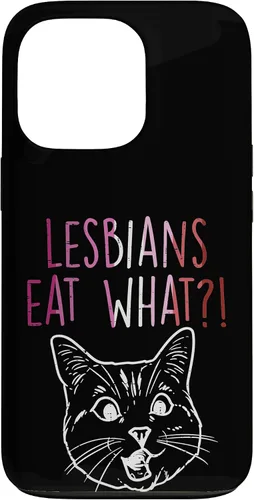 Vista 10 de Lesbians Eat What Sorprised Cat Funny LGBT Gay Pride - Carcasa para iPhone 16