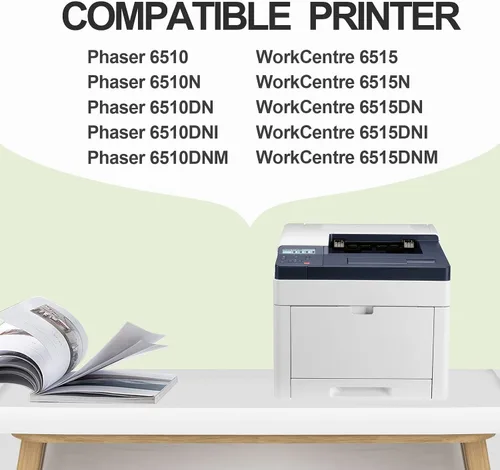 Vista 2 de 6510 6515 Juego de 4 colores de capacidad extra alta compatible 106R03480 106R03477 106R03478 106R03479 Cartucho de tóner de repuesto para Xerox