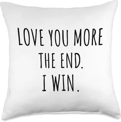 Vista 5 de Lovely Gift for Sleeping Relationship Partnership Love You More. The End. I Win. Almohada de relación, 16.0 x 16.0 in, multicolor