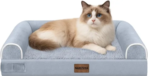 Vista 71 de NANUYA - Cama ortopédica para perros de tamaño mediano/grande, lavable: Camas con almohada para perros de tamaño mediano/grande, sofá de espuma