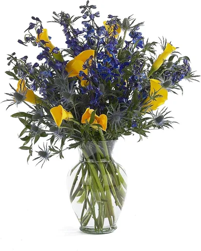 Vista 5 de Floral Supply Online Florero de Jardín de Primavera de 10 5/8" y Folleto Guía de Flores - Florero Decorativo de Vidrio para Arreglos Florales