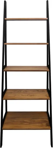 Vista 11 de Casual Home Librería de escalera de 5 estantes de madera maciza 100% estándar, 72 pulgadas de alto, castaño