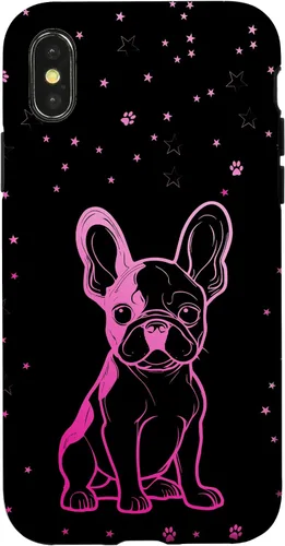 Vista 5 de Funda para iPhone 16 Bulldog francés con patrones abstractos para amantes de los perros