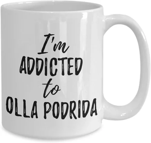 Vista 2 de I'm Addicted To Olla Podrida Mug Funny Food Lover Gift Coffee Tea Cup Large 15 oz