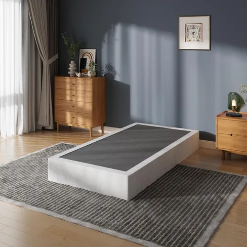 Vista 15 de Base de cama resistente de 2 pulgadas con cubierta de tela Base de colchón de metal, solo somier de perfil bajo, sin ruido, fácil montaje, soporte