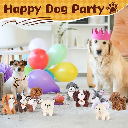 Vista 5 de Aoriher 36 piezas de mini perros de peluche a granel, animales de peluche pequeños, varios lindos y suaves, para ella, cachorros, regalos de fiesta