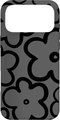 Vista 22 de Cute Flower Pattern Wildflower Charcoal Grey Black Floral Case for iPhone 17