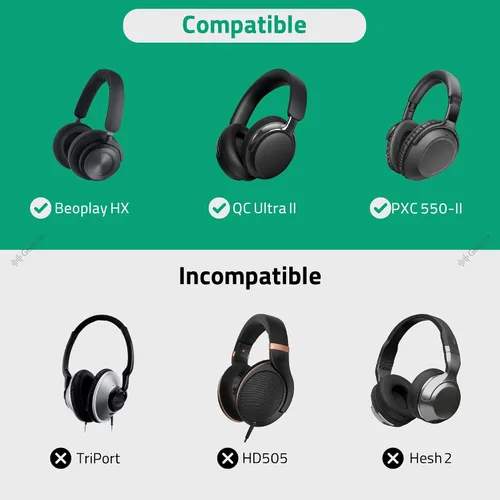Vista 6 de Geekria NOVA - Funda para auriculares sobre la oreja, funda rígida de repuesto para llevar de viaje con almacenamiento de cables compatible con B&O