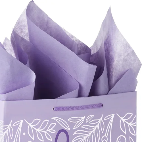 Vista 6 de Hallmark Bolsa de regalo grande de 13 pulgadas para el Día de la Madre con papel de seda y tarjeta (Love You Mom, lavanda, flores modernas)