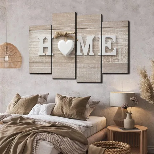 Vista 6 de Decoración de pared blanca para el hogar, lienzo de amor dulce corazón, arte de pared para sala de estar, letrero abstracto de granja, cuadro