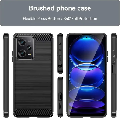 Vista 4 de Funda para Redmi Note 12 Pro 5G/Note 12 Pro Speed/Poco X5 Pro 5G, Funda delgada delgada de fibra de carbono TPU Soft Back Carcasas a prueba