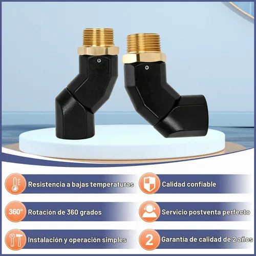 Vista 4 de (1 pulgada NPT, 2 piezas) manguera de combustible negra giratoria 360 Conector giratorio para bomba de transferencia de combustible, boquilla