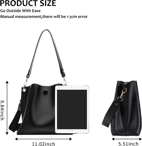 Vista 6 de HSEONEJIA Women Cross Body Hobo Bucket Satchel Bag, Small Fashion Ladies Tote Handbag Cute Shoulder Purse With Inner Wallet