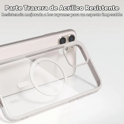 Vista 7 de oakxco Funda magnética transparente compatible con Magsafe, bonita funda delgada y transparente de poliuretano termoplástico no amarillenta, carcasa
