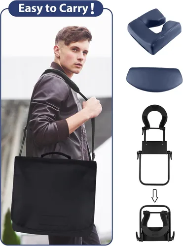 Vista 3 de EBANKU Kit de masaje para la parte superior del colchón, cojín ajustable para reposacabezas y almohada boca abajo con reposabrazos de mesa de masaje