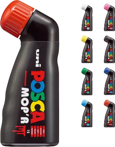 Vista 7 de Uni® POSCA MOP'R PCM-22 - Rotuladores de pintura a base de agua, punta redonda (3.0-19.0mm), colores surtidos, pack de 8 Multilcolor