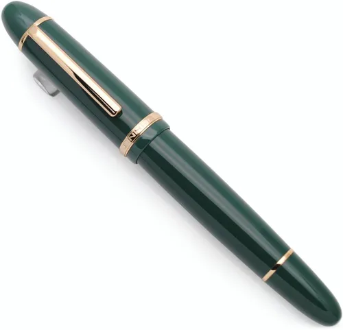 Vista 24 de Pluma estilográfica Jinhao X159 (Plumín EF 0.38mm, verde aguacate con clip dorado)