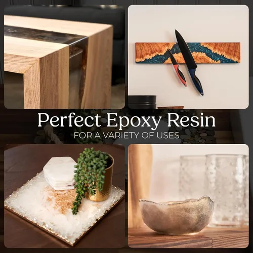 Vista 4 de Kit de Resina Epoxy de Vertimiento Profundo Promise Epoxy 1.5 Gal - Seguro para Alimentos, Vertimiento Transparente, Ideal para Mesas de Río, Obras