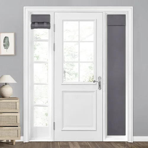 Vista 89 de HOMEIDEAS Cortinas 100% Opacas para Luces Laterales de Puerta Principal, Cubierta de Ventana de Puerta de Aula, Persianas de Privacidad