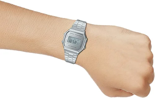 Vista 5 de Casio A168WEM-7 - Reloj digital para hombre con esfera de espejo y cronógrafo