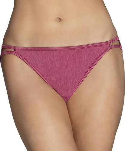 Vista 112 de Vanity Fair Bragas de bikini con tira para mujer, Illumination, con elástico sedoso y ribete de satén Paquete de 3 Negro (Midnight Black)