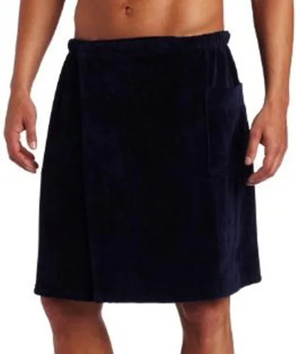 Vista 3 de robesale Mens Cotton Terry Velour Spa Wrap Towel, S/M, Black