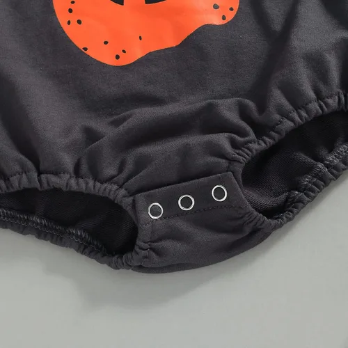 Vista 80 de Ropa de Halloween para bebé niña, sudadera con estampado de calabaza, mameluco de burbujas, lindo traje de Acción de Gracias de otoño