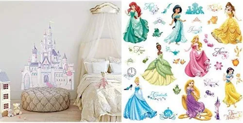 Vista 5 de RoomMates Disney Princess Royal Debut - Calcomanías de pared para despegar y pegar, RMK2199SCS