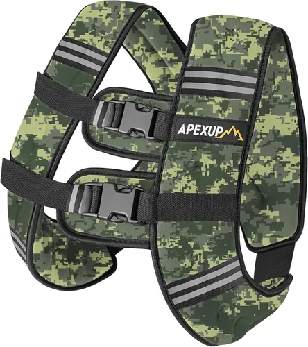 Vista 33 de APEXUP - Chaleco con peso de 5, 10, 15, 20, 25 y 30 libras para hombre y mujer, con rayas reflectantes, equipo para entrenamiento de fuerza y correr