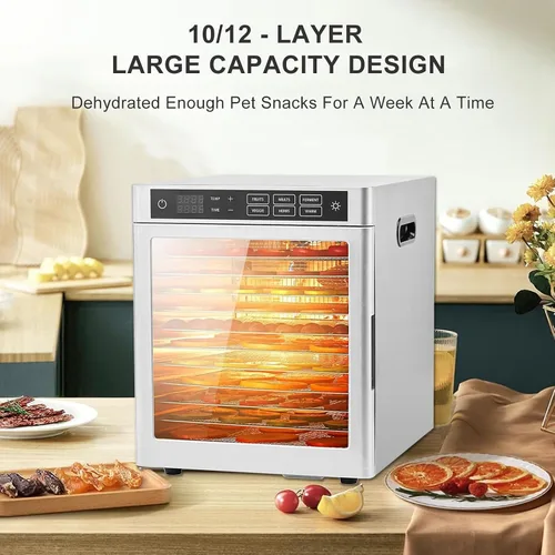 Vista 4 de Stainless Steel Food-Dehydrator Machine,Large Capacity Beef And Vegetables Drying Machine, (110v 10Trays)