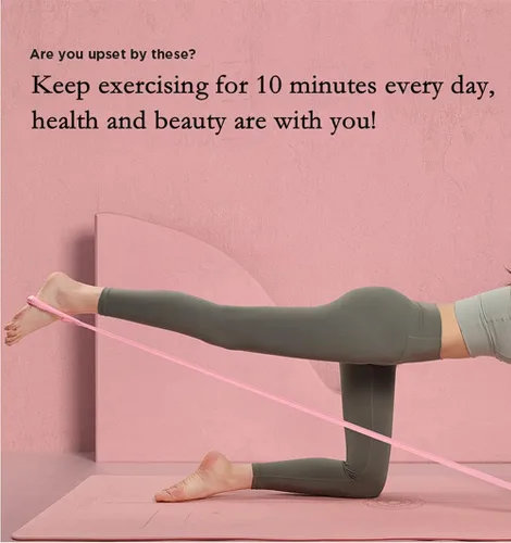 Vista 4 de Bandas de resistencia, bandas elásticas de látex natural largas, perfectas para entrenamiento de fuerza, terapia física, yoga, pilates, estiramientos