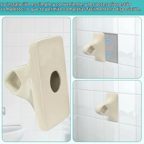 Vista 7 de Paquete de 2 soportes de toalla de cerámica almendra para baño