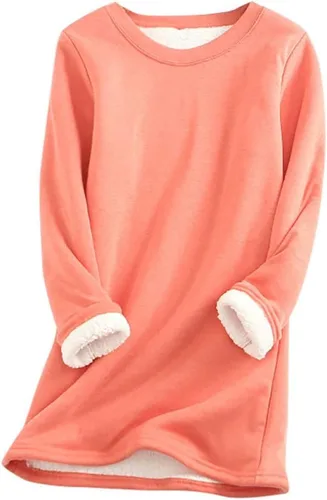 Vista 10 de Sudaderas de forro polar para mujer, de manga larga, cómodas, de felpa, cálidas, para invierno Negro
