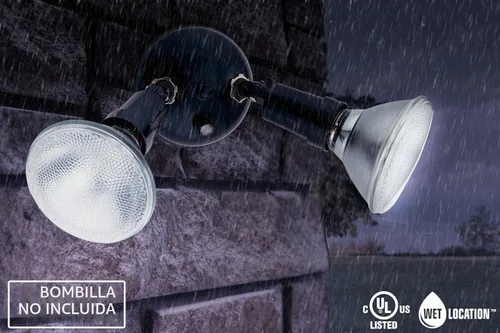 Vista 9 de Lithonia Lighting OFTH 300PR 120 P WH-M12 - Soporte ajustable doble PAR con atardecer a amanecer, 120 voltios, 300 vatios, color blanco