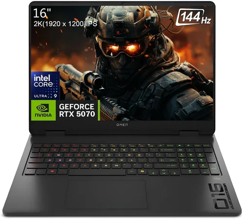 Vista 8 de HP OMEN 16 - Laptop para juegos, Intel Core Ultra 9 285H (>i9-14900), GeForce RTX 5070, PC AI Copilot IPS de 16 pulgadas 144Hz, 32 GB DDR5 RAM, SSD