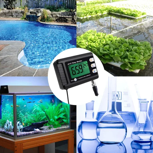 Vista 3 de Medidor de temperatura de pH 2 en 1, monitor de pH del termómetro